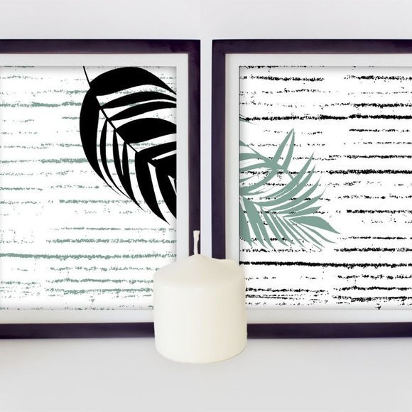 Two framed‎ minimalist art wall - Picture 1 of 3